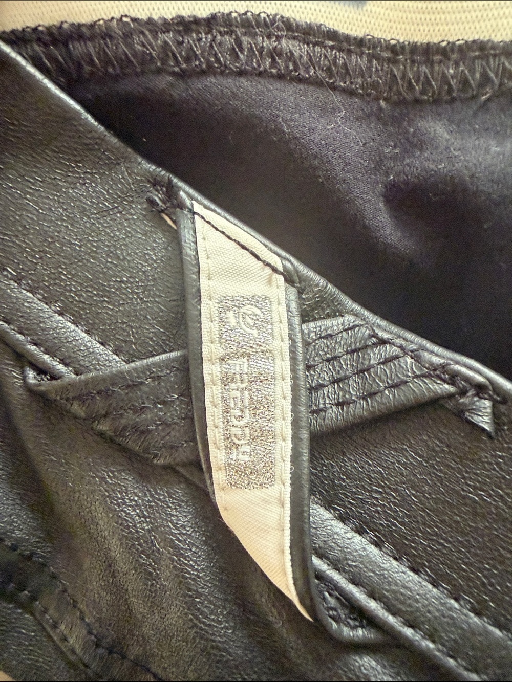 Freddy Black Faux Leather Skinny Pants with Gold Buttons - Picture 4 of 6